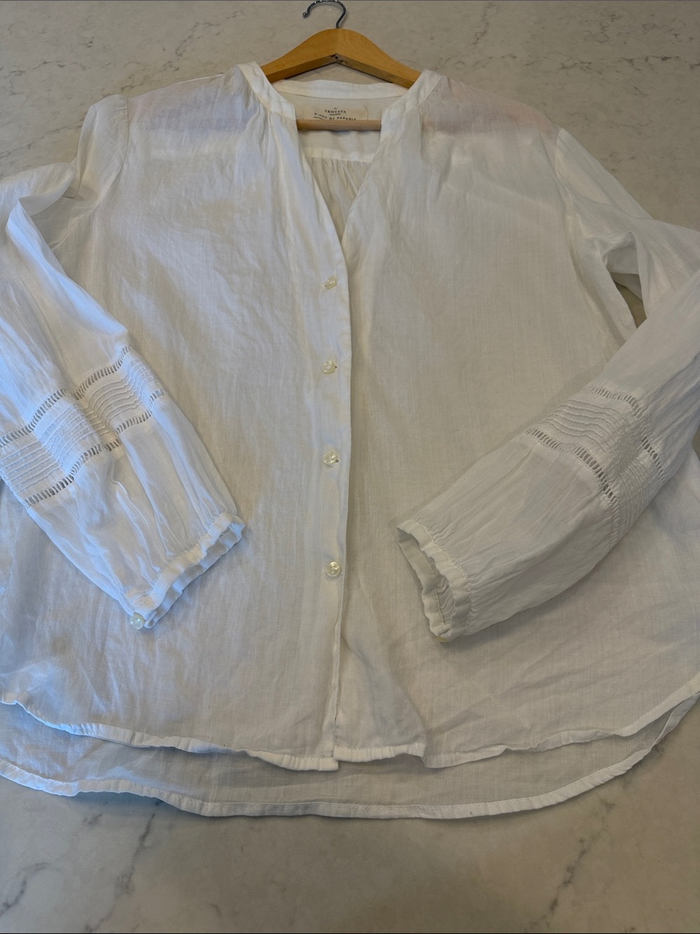 Trovata Birds of Paradise White Blouse Size Large - Picture 2 of 8